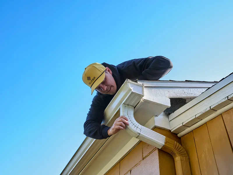 Gutter Clean System® along a steep pitch — Gorgeous Gutter, Rochester, NY